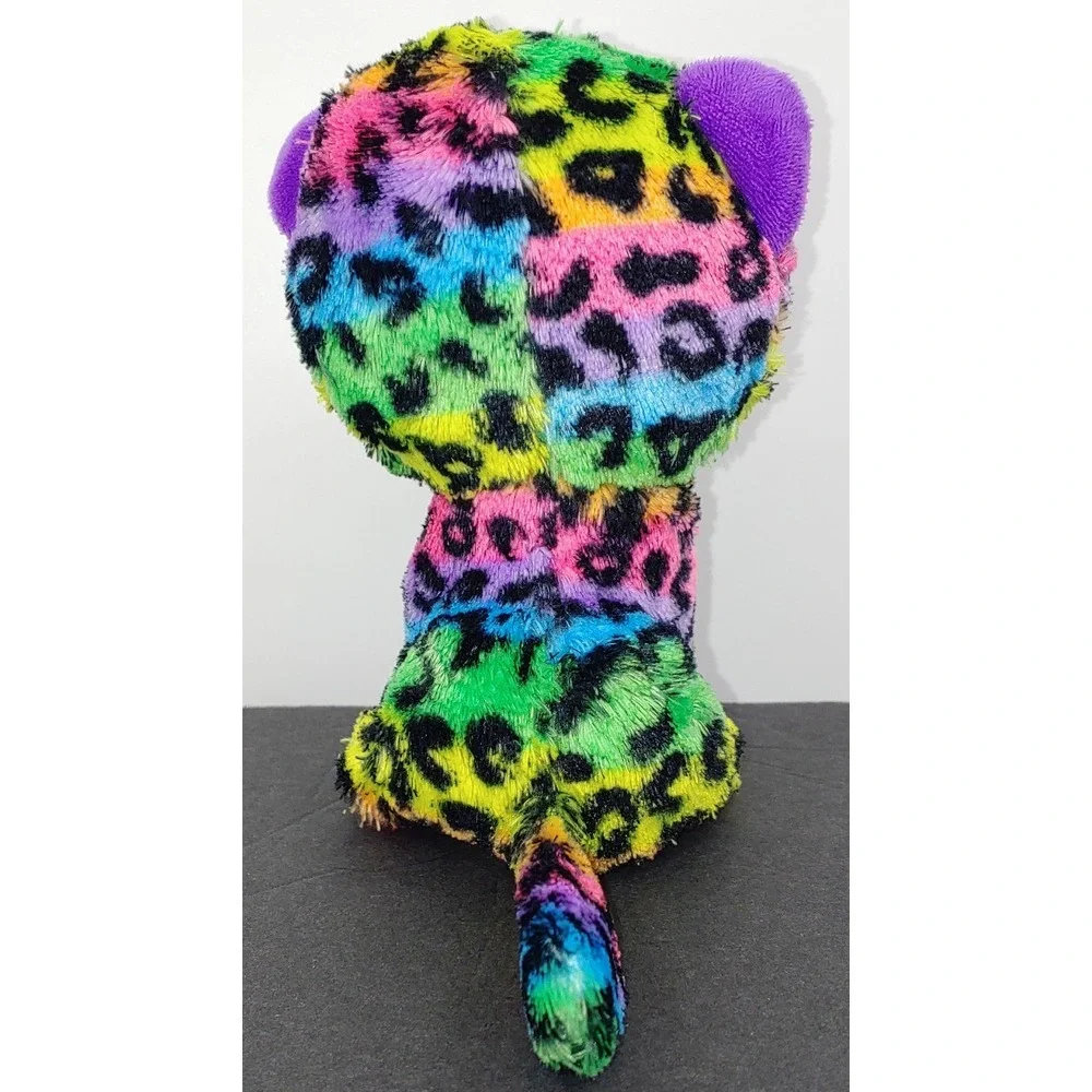 Lot Of 2 Ty Beanie Boos Heather The Cat And Dotty The Rainbow Leopard 6
